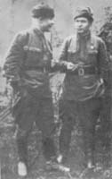 Командир 294-й стрелковой дивизии полковник П. И. Радыгин и комиссар дивизии старший батальонный комиссар А. Ф. Пекленков. (1942 г.)